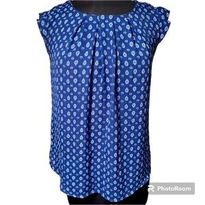 Twine & String Size small blue print blouse
